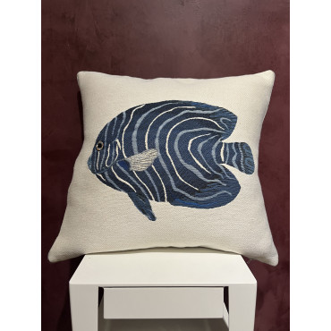 Housse De Coussin Ikaria Poisson Blanc/Bleu 45/45