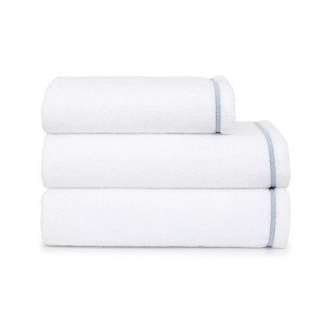 Serviette De Douche Duetto Blanc Broderie Pastel 55/100