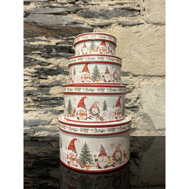 Accessoire Salon Set De 4 Boite Rondes Friendly Gnomes...