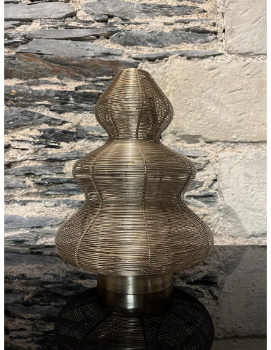 Objet Deco Sapin Metal Or Clair D25/35