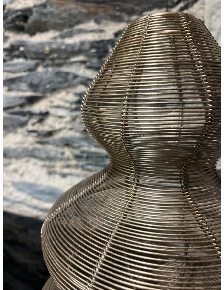 Objet Deco Sapin Metal Or Clair D25/35