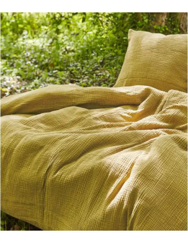 Taie Gaze De Coton Vert Lichen 50/70