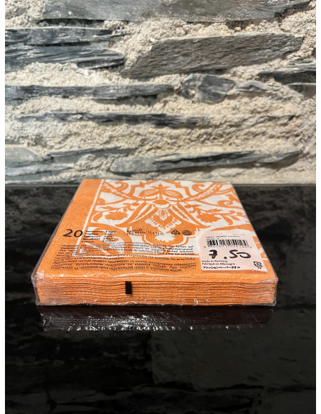 Serviette de table papier st tropez mandarin
