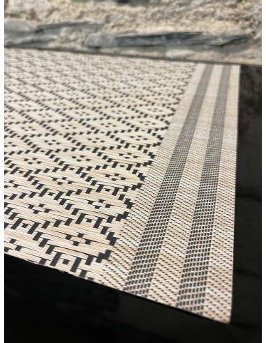 Set De Table Kadra Naturel/Noir 33/45