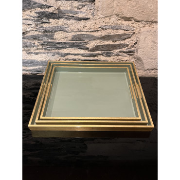 Plateau Set De 3 Rectangle Celadon