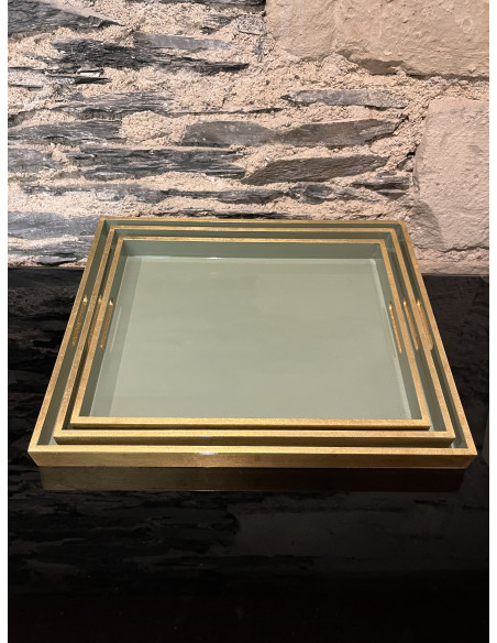 Plateau Set De 3 Rectangle Celadon