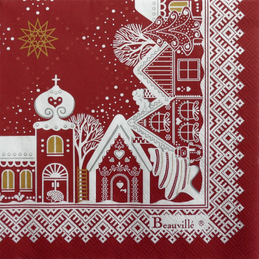 Serviette de table papier Nuit étoilée Rouge