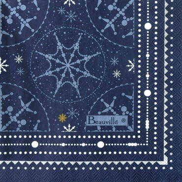 Serviette de table papier Megève Bleu