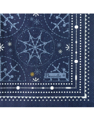 Serviette de table papier Megève Bleu