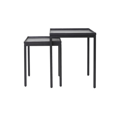 Table d'appoint kendra noir mat duo carre