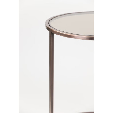 Table D'Appoint Duarte Duo Table Verre Fumee / Cuivre 2
