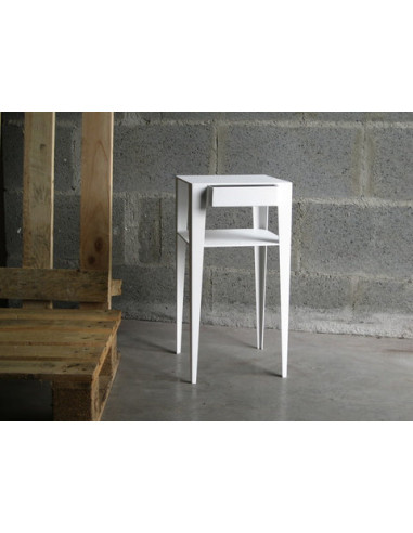 Table design epoxy blanc  28/28/55,5
