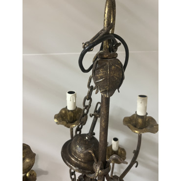 Suspension Lustre 10 Ampoules Classique Doree 2