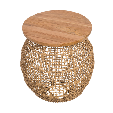 Table Basse Annie Corde Et Plateau Teck D40/43