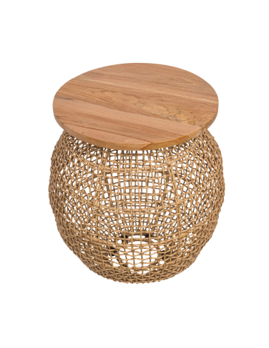 Table Basse Annie Corde Et Plateau Teck D40/43