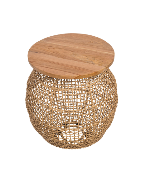 Table Basse Annie Corde Et Plateau Teck D40/43