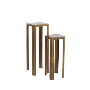 Mobilier Oxe Duo De Pilier Bronze/Verre Fumee 30/30/80...