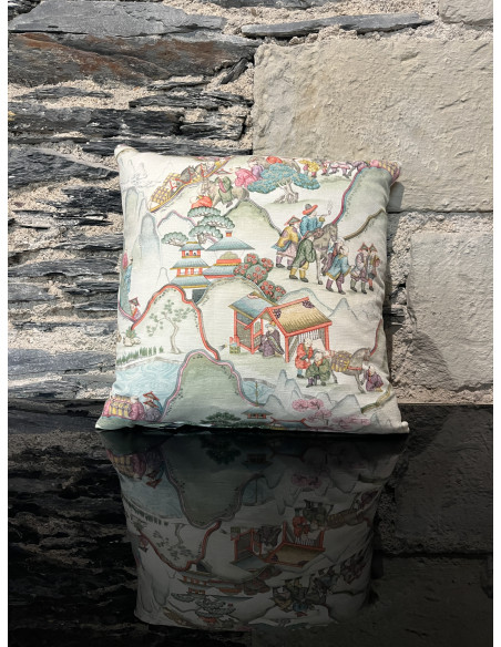Coussin Chinoiserie Verte 40/40
