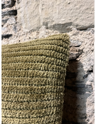 Coussin teddy vert olive  60/30