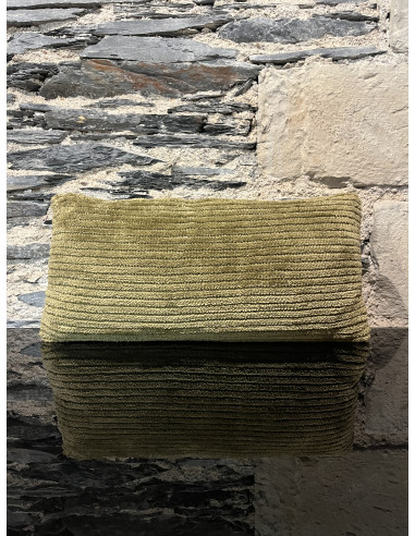 Coussin teddy vert olive  60/30