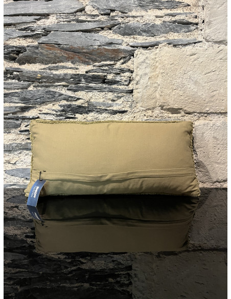 Coussin teddy vert olive  60/30