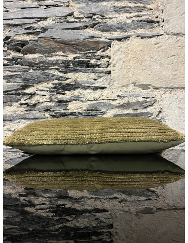 Coussin teddy vert olive  60/30